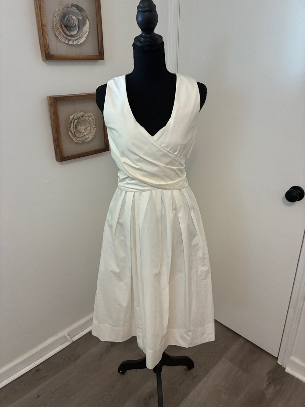 J. Crew white wrap top dress 100% Cotton